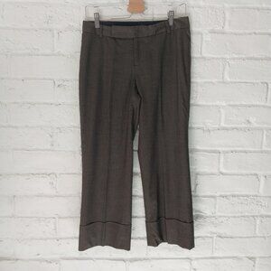 Banana Republic Cropped Pants Brown Womens 4 Jackson Fit Culotte Cuffed Stretch